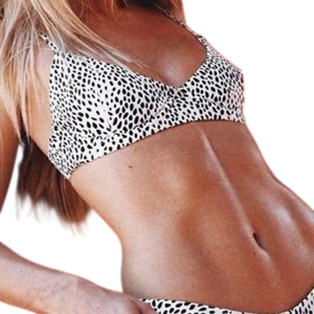 Blackbough Swim Tona Bikini Top Black White Size Small